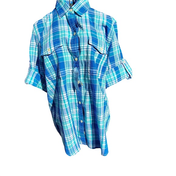NWT Lauren Ralph Lauren Blue Green Multi Plaid Button Down Long Sleeve Shirt - Picture 4 of 13